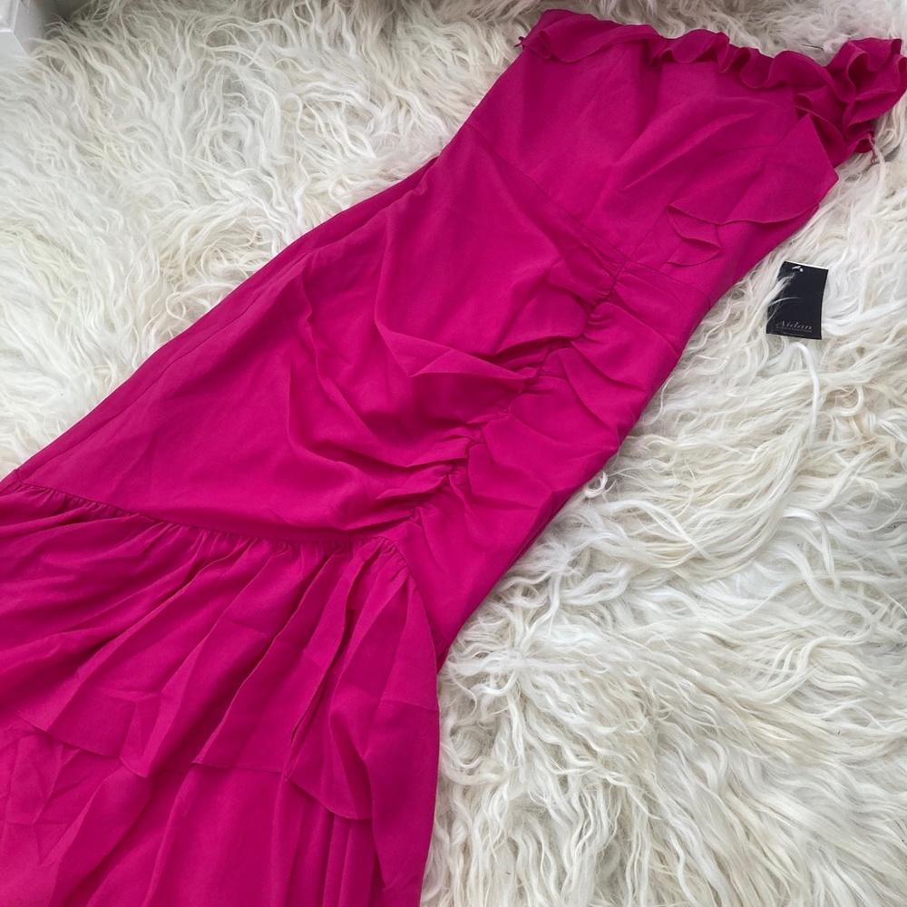 Aidan by Aidan Mattox Pink One Shoulder Dress - Picture 3 of 8